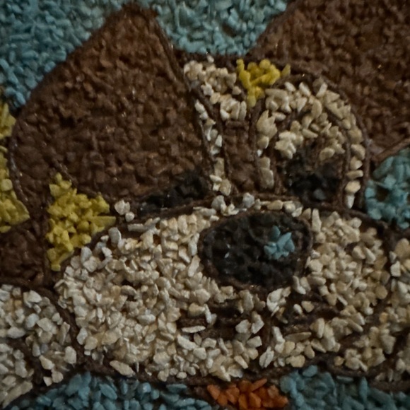 Vintage Kitsch Gravel Art Puppy Dog Wall Hanging, 1960s MCM Pebble Mosaic - Picture 9 of 9